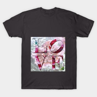 LOVE- a unique Love Sign with flower mosaic T-Shirt